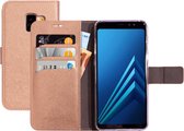 Mobiparts hoesje geschikt voor Samsung Galaxy A8 (2018) - Saffiano Wallet/Portemonnee hoesje - Magneet Sluiting - 3 Opbergvakken - Bruin Koper