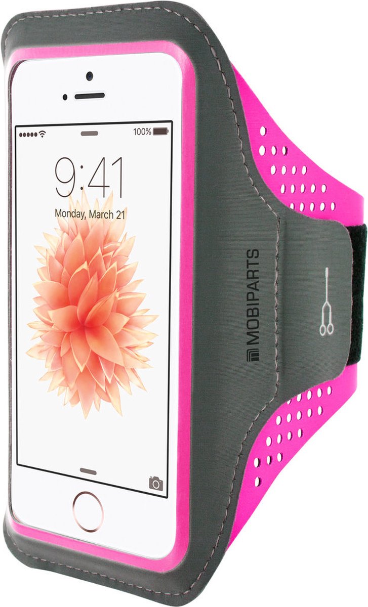 Hardloop Sportarmband geschikt voor Apple iPhone SE/5/5s - Roze - Mobiparts
