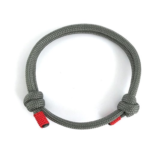 Kungu luxe rope armband voor heren en dames - Grijs rood - Outdoor Milano line - Cadeau - Geschenk - Voor Man - Vrouw - Armbandje - Jewellery