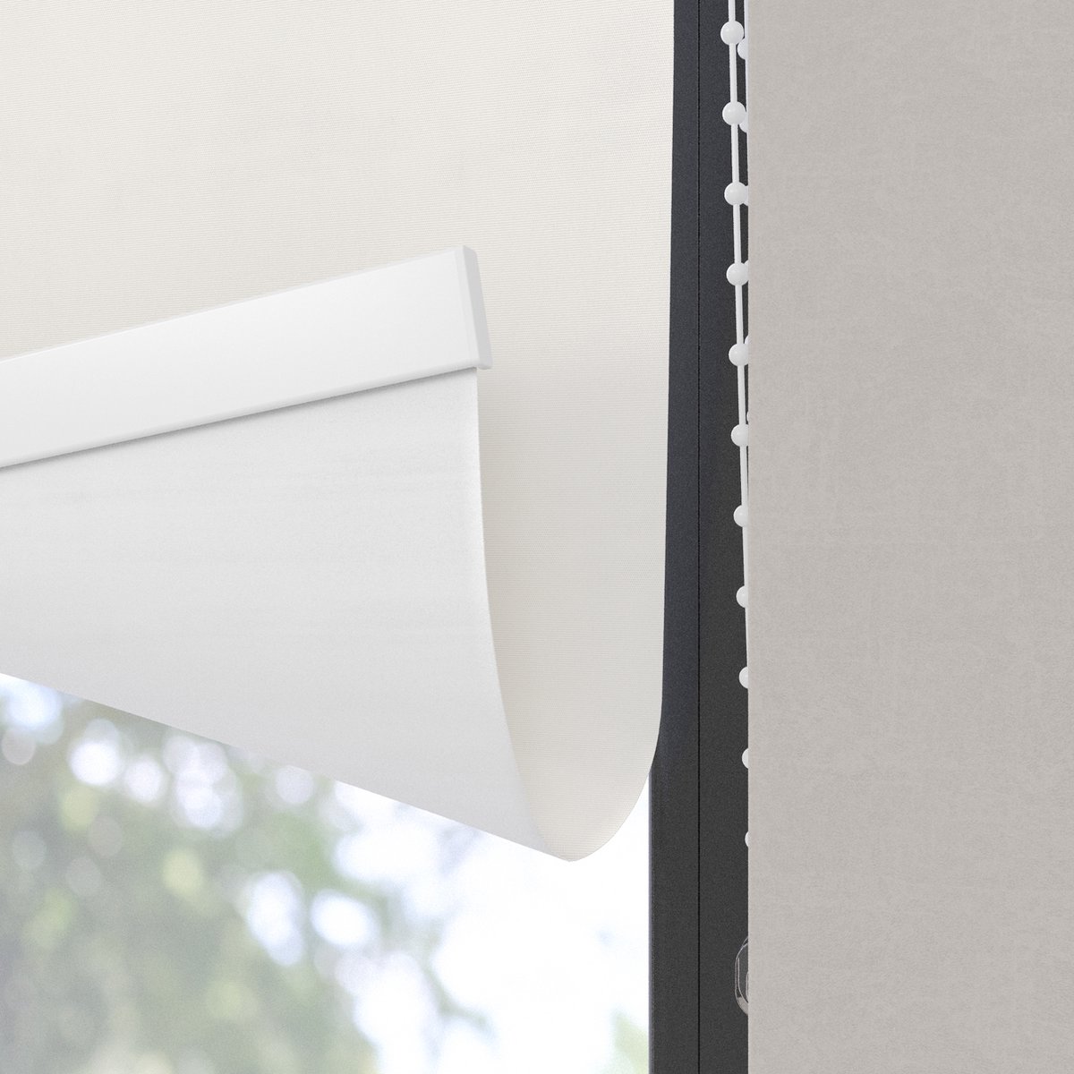 Dutchblinds Rolgordijn - verduisterend - Off White - 95x190cm - Raamdecoratie op maat