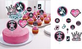 TikTok - Tik Tok - Taartdecoratie - Taart versiering - Cup cake decoratie - Cup cake versiering - 12-delig.