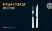 Fiskars All Steel Steak bestekset 24-delig - Bestekset 12 persoons