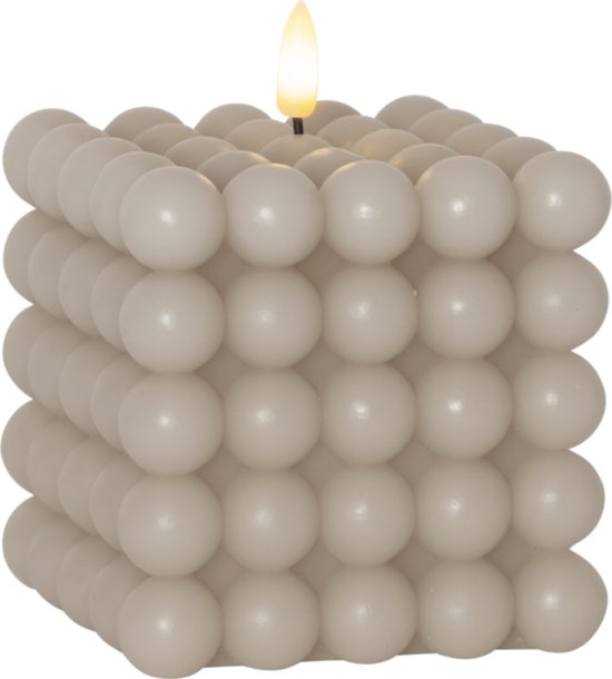 Foto: Star trading flamme dot led kaars beige 10 x 10 x 12 5 cm lxbxh met timer