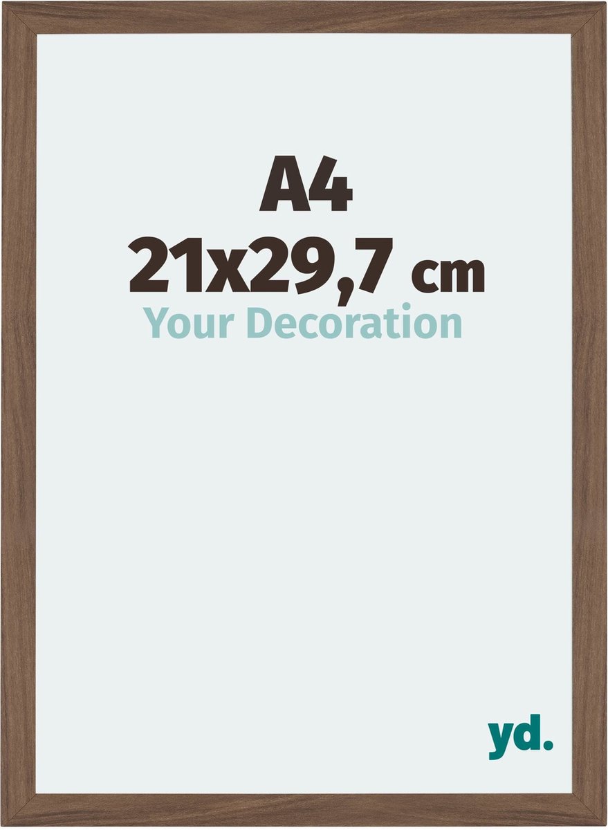 Your Decoration - Fotolijst A4 21x 29,7 cm - MDF - Walnoot Donker - Mura