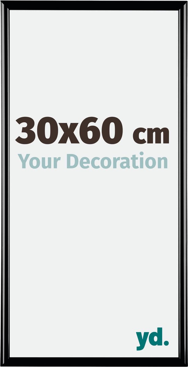 yd. Your Decoration - Fotolijst 30x60 cm - Kunststof - Zwart Hoogglans - Bordeaux