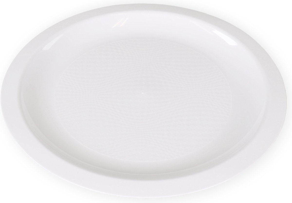 Goldplast Bord - reusable - rond - 1-vaks - pP - Ø22cm - wit - 10 stuks