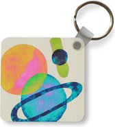 Sleutelhanger - Uitdeelcadeautjes - Planeten - Abstract - Neon - Verf - Plastic