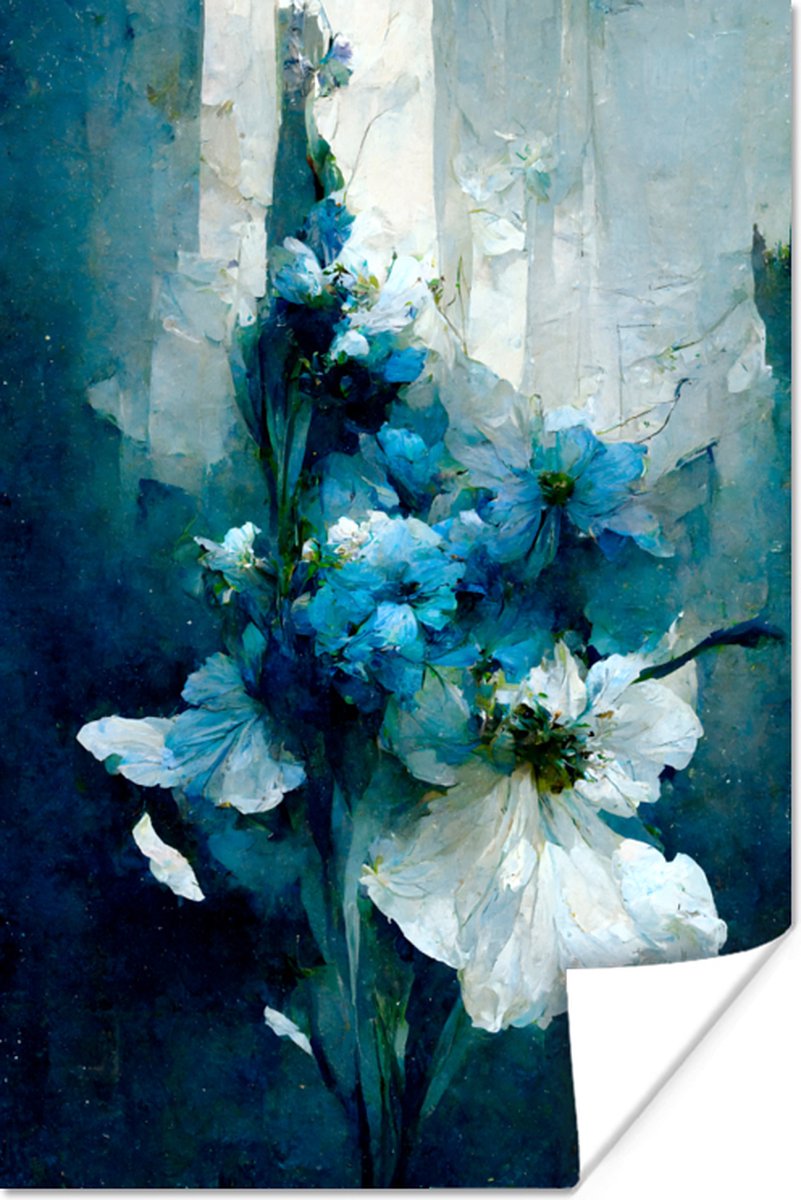 Bloemen - Boeket - Verf - Blauw