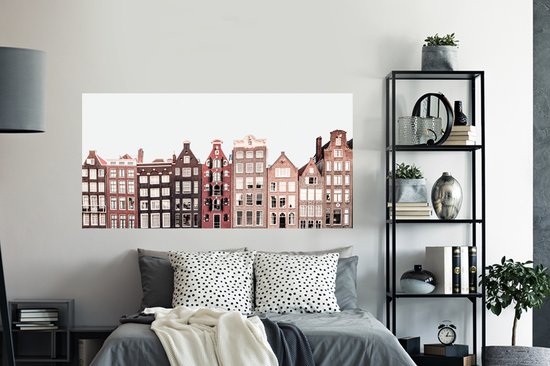 Stickers muraux - Film autocollant - Amsterdam - Architecture - Maisons - Rue - 160x80 cm - Film adhésif - Stickers muraux Chambre d'enfant - Papier peint autocollant - Papier peint autocollant - Film autocollant