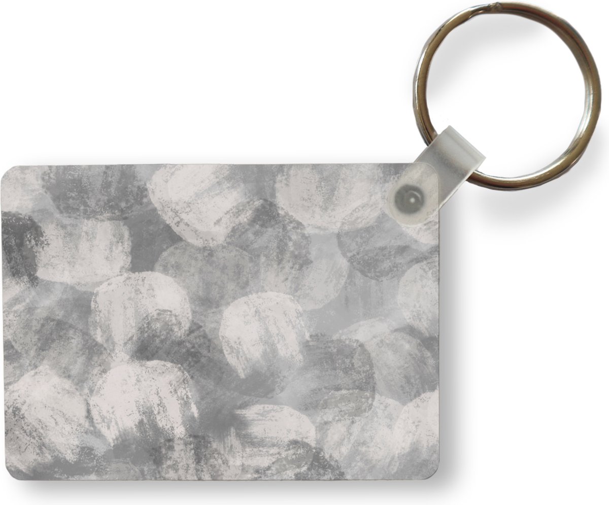Sleutelhanger - Abstract - Verf - Grijs - Schilderij - Uitdeelcadeautjes - Plastic