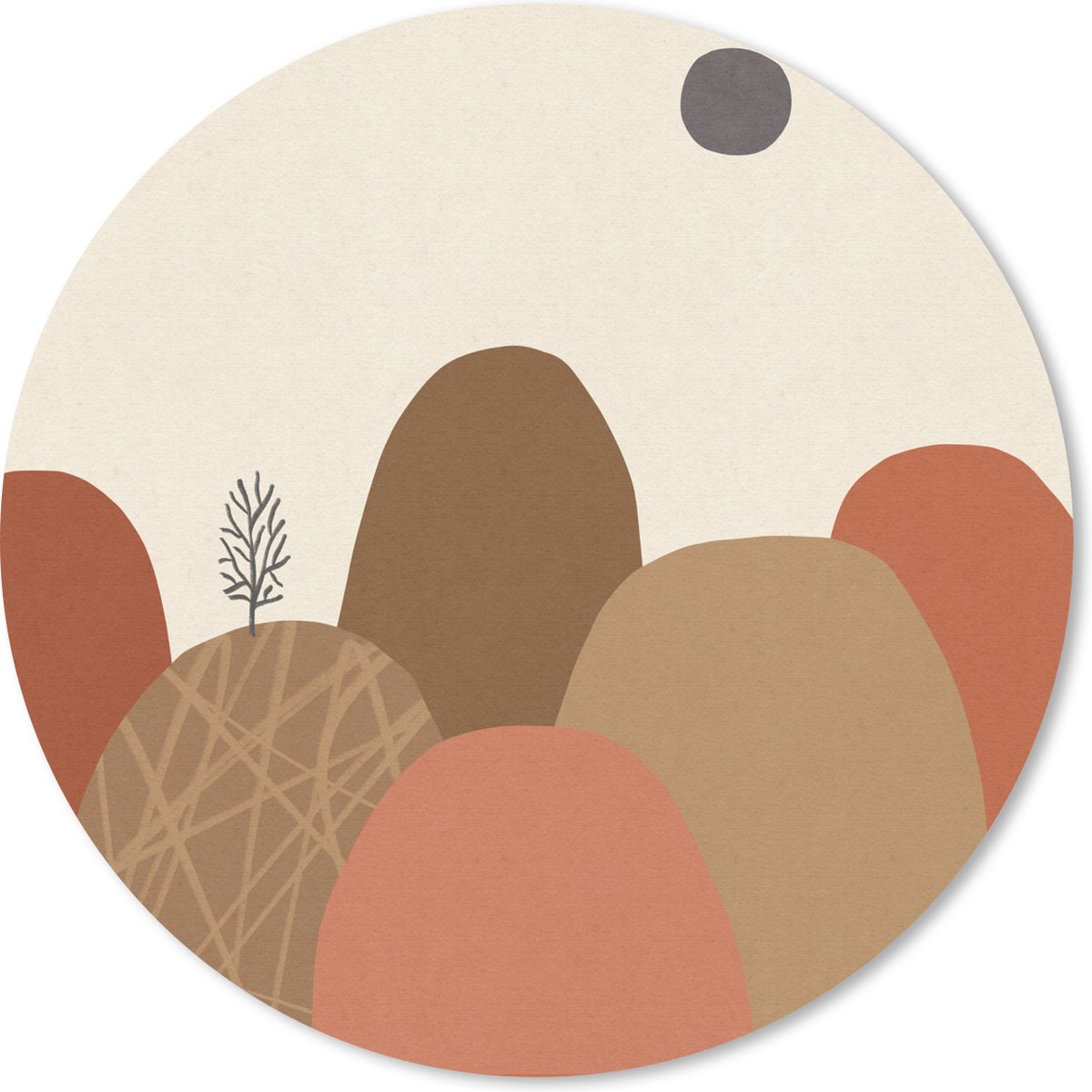 Muismat rond 40x40 cm - Mousepad Bergen - Pastel - Abstract - Kleuren - Ronde muismatten