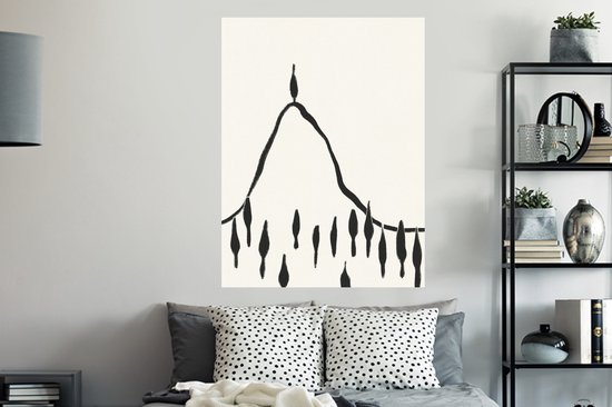 Stickers muraux - Film autocollant - Abstrait - Zwart - Wit - Paysage - 90x120 cm - Film adhésif - Stickers muraux Chambre d'enfant - Papier peint autocollant - Papier peint autocollant - Film autocollant