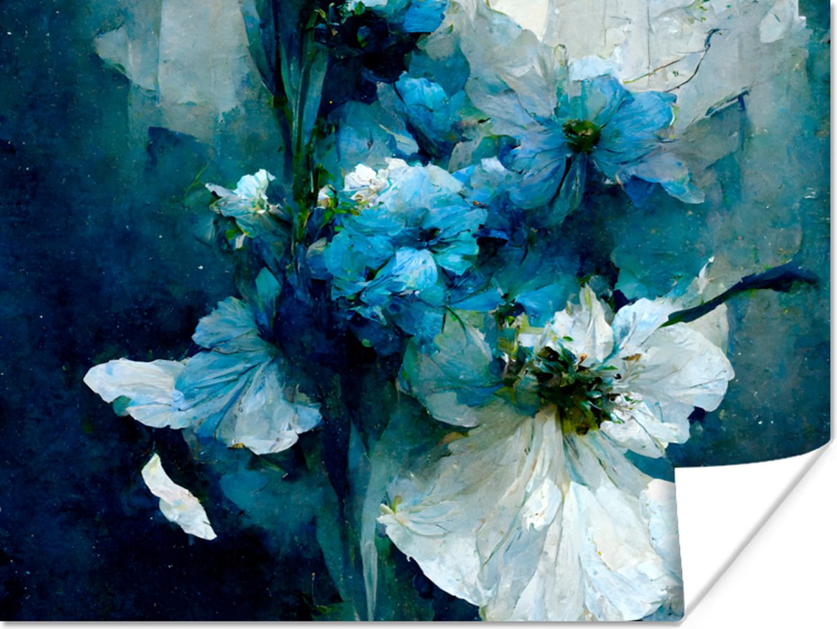 Bloemen - Boeket - Verf - Blauw