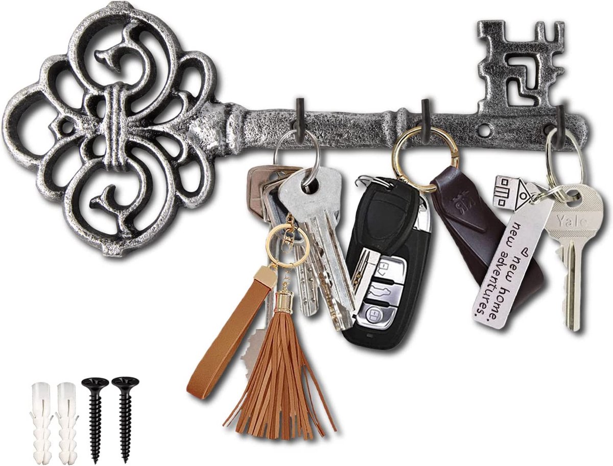 Support de clé pour porte-clés mural en bois avec 3 crochets Home Decor  Porte-clés mural pour mur d'entrée, couloir, bureau