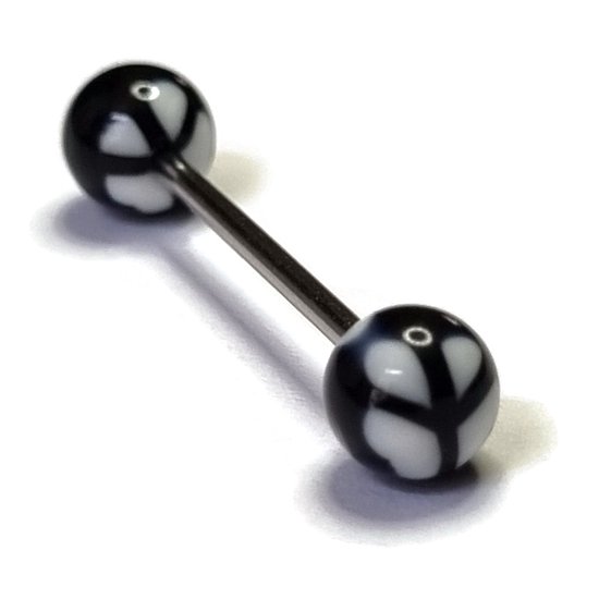 32 stuks tongpiercing, kunststof set, 0,3 g, 16 mm, tepelpiercing, plastic set met lichteffect, acryl tongpiercing, herbruikbaar, barbellset voor piercings sieraden, 1.6mm