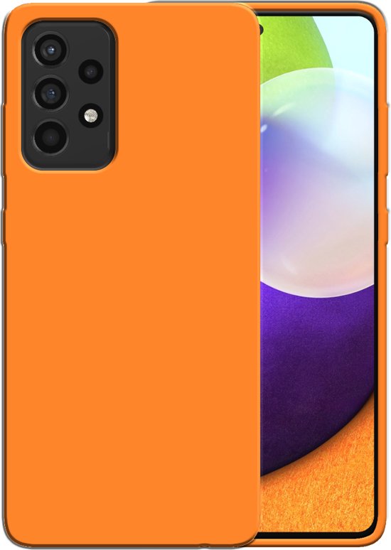 Coque En Siliconen Smartphonica Pour Samsung Galaxy A52/ A52 5G / A52s 5G Coque Avec Intérieur Doux - Oranje / Couverture Arrière
