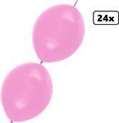 24x Doorknoop ballon lichtroze 25cm – Link Ballon - festival themafeest geboorte party