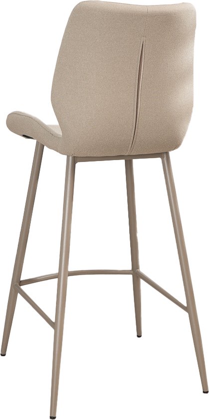 Bronx71® Tabouret de bar scandinave Jena taupe tissu recyclé 69 cm