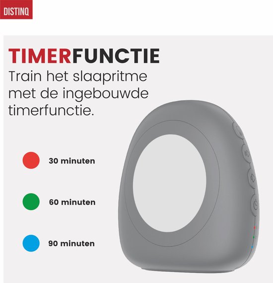 DistinQ White Noise Machine - Slaaphulpen - Witte Ruis - Baby Slaap Hulp - Druppel - Grijs van DistinQ — afbeelding 5