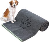 Hondenhanddoek, extra absorberend, groot, XXL, 76 x 127 cm, 1 verpakking, microvezel handdoeken voor honden en katten, huisdierhanddoek, sneldrogend en zacht, microvezeldoeken, wasbaar en duurzaam, grijs