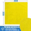 Un chiffon microfibre jaune vif de 30x30 cm.