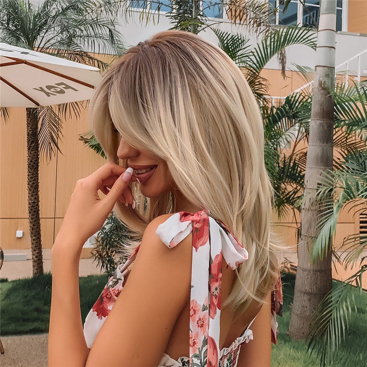 SassyGoods® Blonde Pruik - Pruik Blond Dames Pruiken Lang Haar - Wig - Wasbaar - 50 cm — afbeelding 7