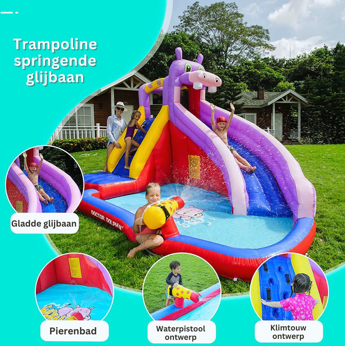 Play Pool - Piscine Pour Enfants Avec Toboggan 4 En 1 - Centre De