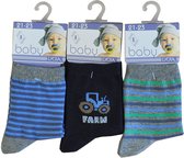 Baby / kinder sokjes construct met ABS - 24/27 - jongetje - 90% katoen - naadloos - 12 PAAR - chaussettes socks