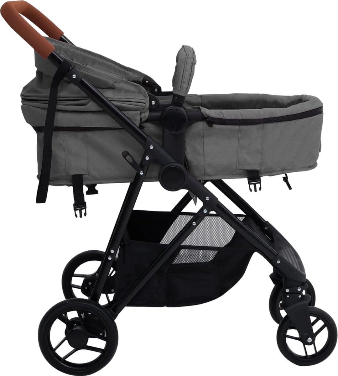 Haba Trading 3-in-1 Kinderwagen Lichtgrijs en Zwart - afbeelding 2