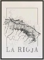 Affiche carte des vins - Rioja - noir et blanc - amateur de vin