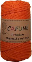 Cafuné Macrame koord- Premium -Oranje-3 mm-75 mt-250gr-Gevlochten koord-niet uitkambaar-Gerecycled-Haken-Macramé-Koord-Touw-Garen-Duurzaam Katoen