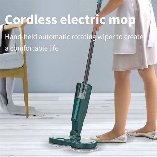 DIVCHI Spin Mop And Bucket Set Floor Cleaning Mopping Bucket With Water Outlet Plug Convenient Wheels & Extendable Handle And 360°Rotation Mop Head