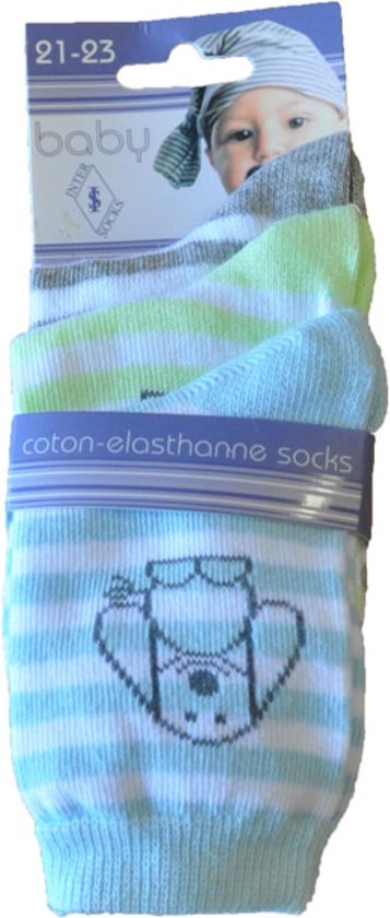Baby / kinder sokjes bi-colore - 19/20 - unisex - 90% katoen - naadloos - 12 PAAR - chaussettes socks