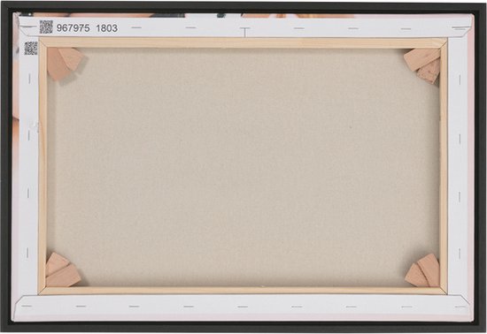 Cadre combiné cadre en bois noir pour toile 60 x 90 cm