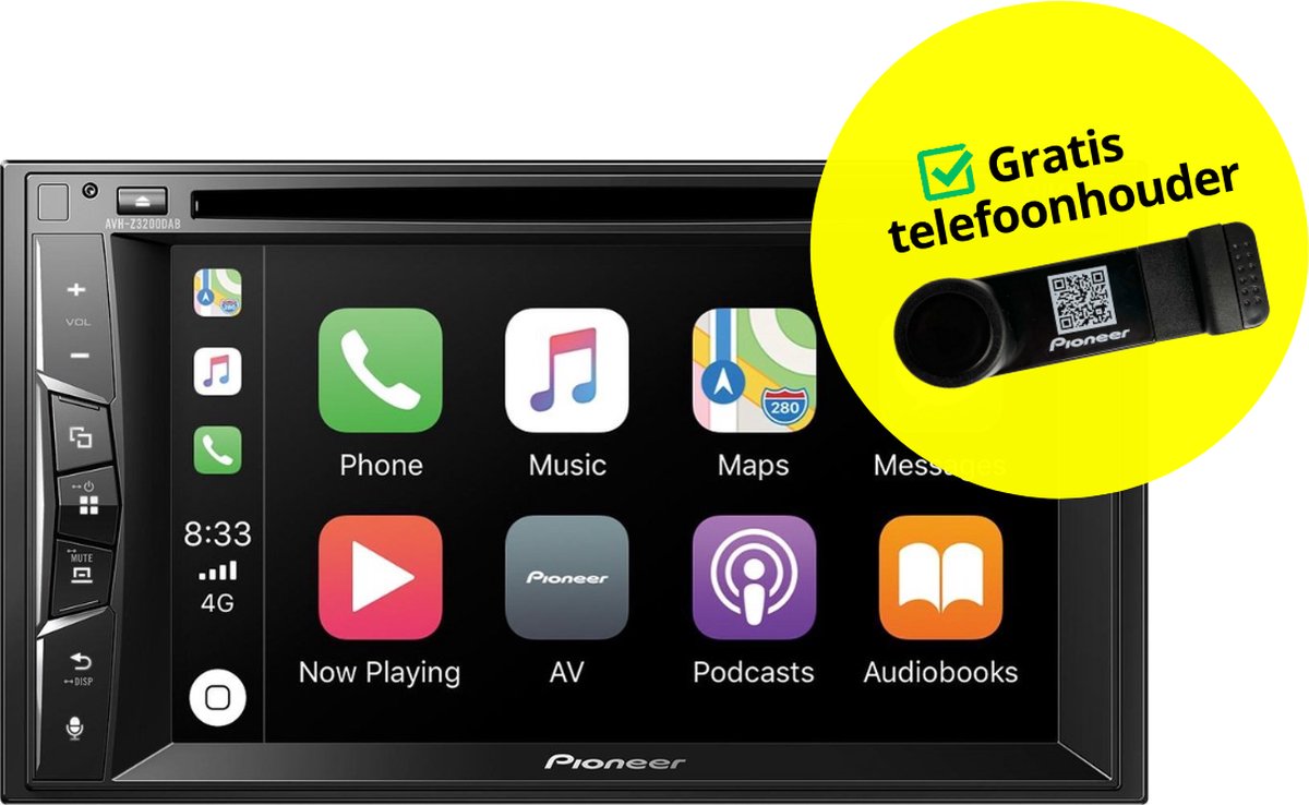 Pioneer AVH-Z3200DAB Multimedia Autoradio met o.a. CarPlay (2-DIN) — cadeau in Elektronica - foto 5