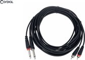 Cordial EU 6 PC elements Jack 6,3 mono naar Tulp RCA verloop kabel 6 meter
