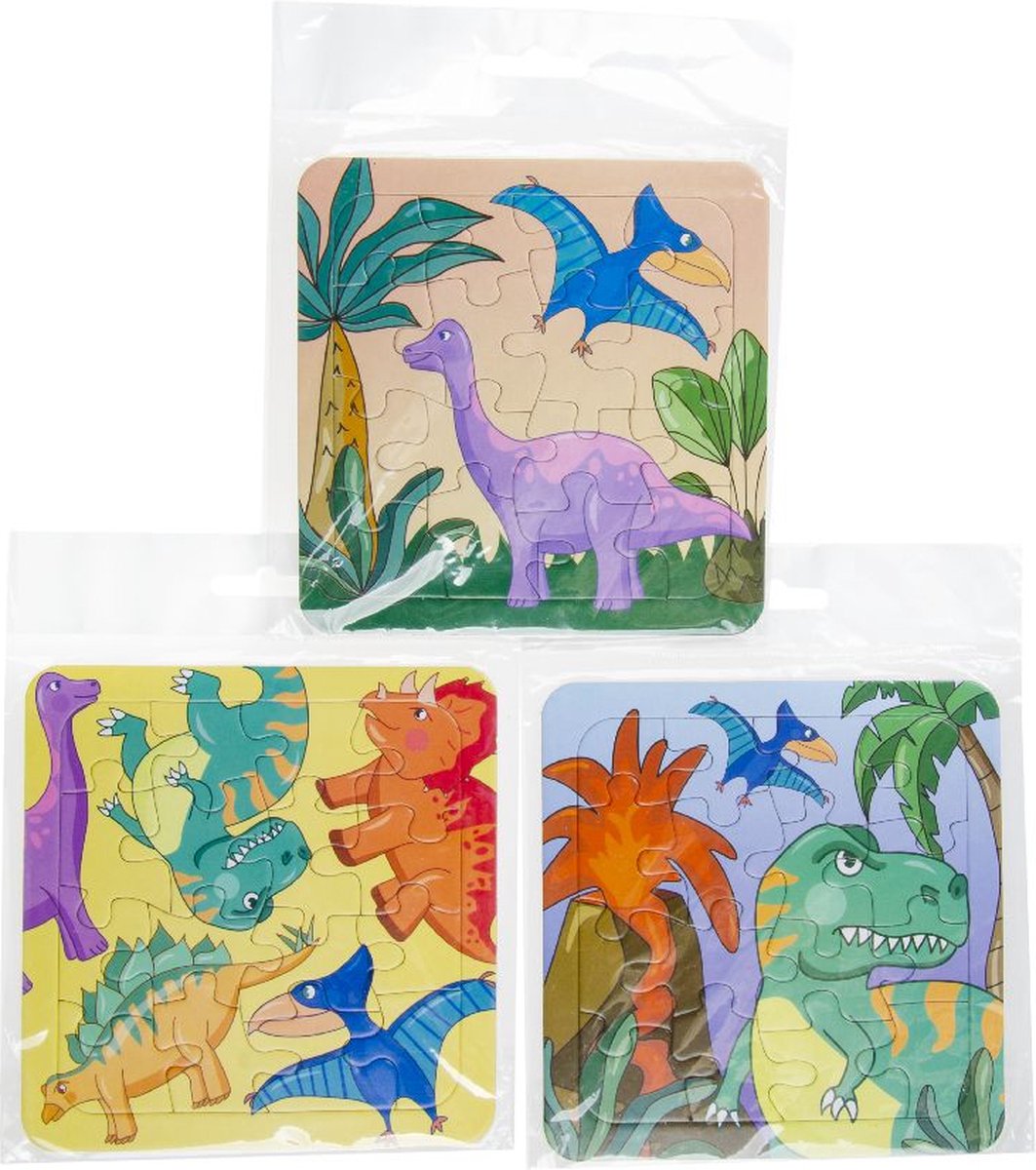 108 Stuks - Uitdeelcadeautjes - Puzzels - Dinosaurussen - 3 X 12 Cm - In Traktatiebox Traktatie Voor Kinderen Jongens