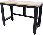 Etabli Kraftmeister 136 cm - Table de travail avec plateau en chêne - Zwart