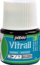 Glasverf - Transparan Glanzend - Pebeo Vitrail Transparant - 55 cyan blue - 45 ml