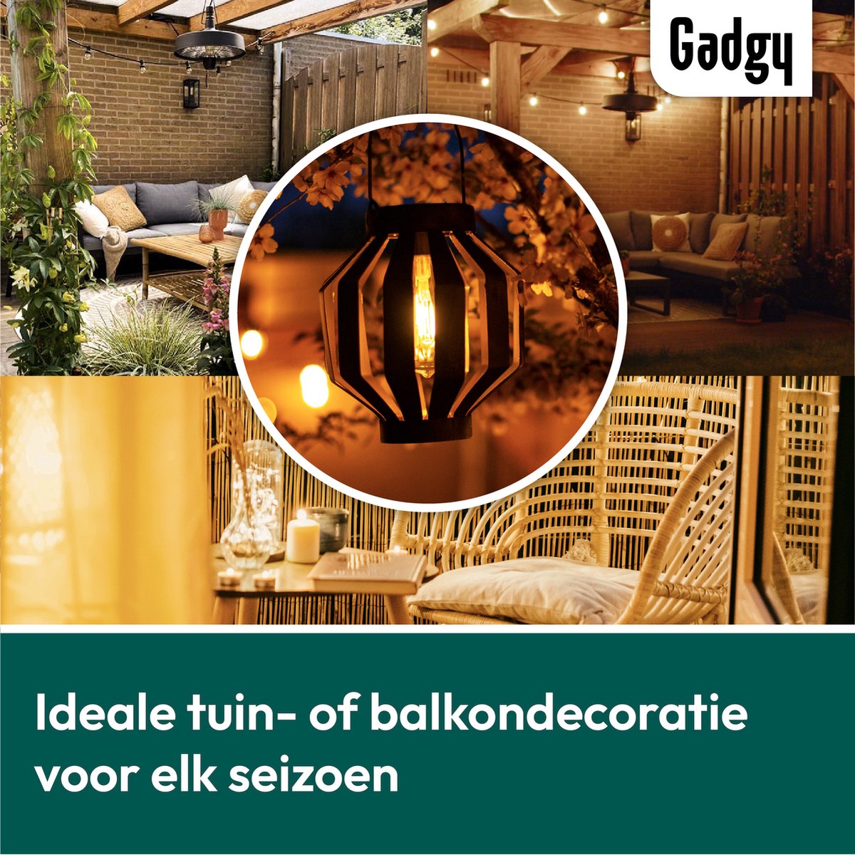 Gadgy Solarlampen für Außen - 2er Set in Rattan-Optik