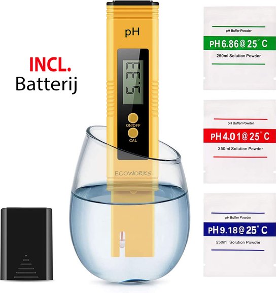 Digitale PH meter incl. complete kalibratie, batterijen en  Nederlandstalige... | bol.com