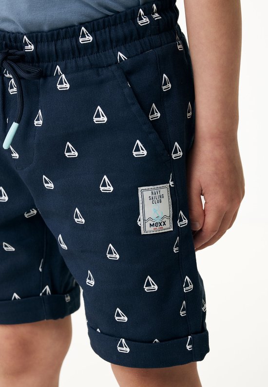 Chino Shorts With Roll Up Cuff Jongens - Navy - Maat 158-164