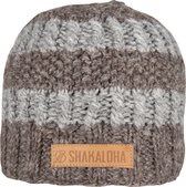 Shakaloha Bonnet tricoté en laine de mouton avec doublure en polaire polyester – Base Beanie LBrown.