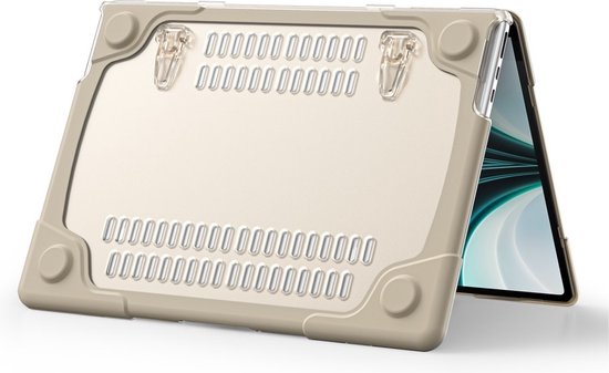 Lunso - MacBook Air 13 pouces M2 (2022) - Housse de protection Armor avec pattes - Beige