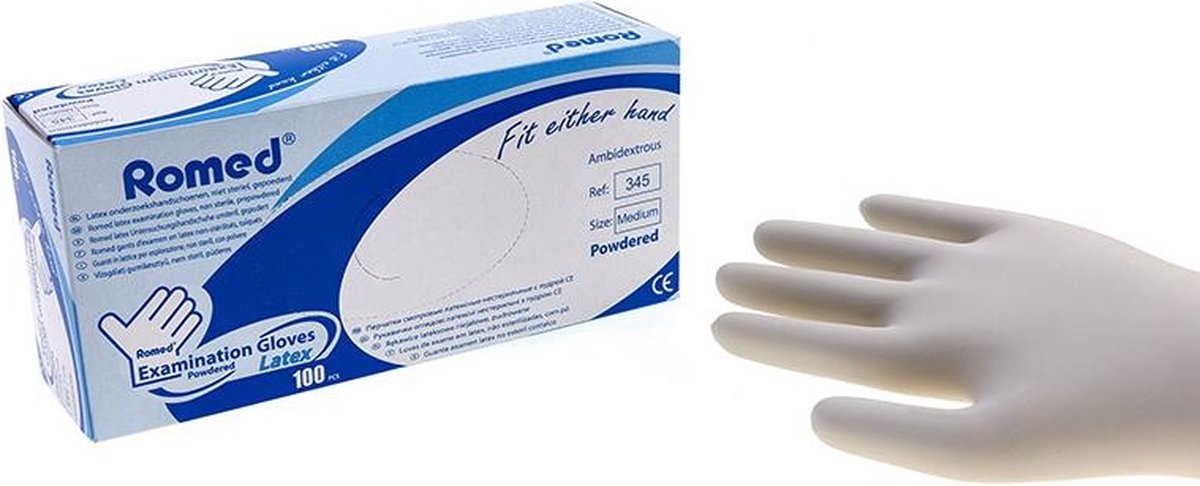 Goedkoopste Romed Latex handschoenen gepoederd XL
