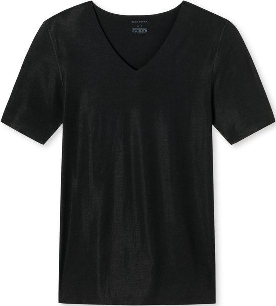 SCHIESSER Laser Cut T-shirt (1-pack) - heren shirt korte mouwen zwart - Maat: S