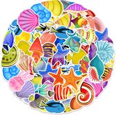 Mooie Zeedieren Stickers | Zee, schelpen, vissen, kwallen, onderwater | Stickermix voor laptop, muur, fiets, skateboard, koelkast etc. | Geschikt voor kinderen