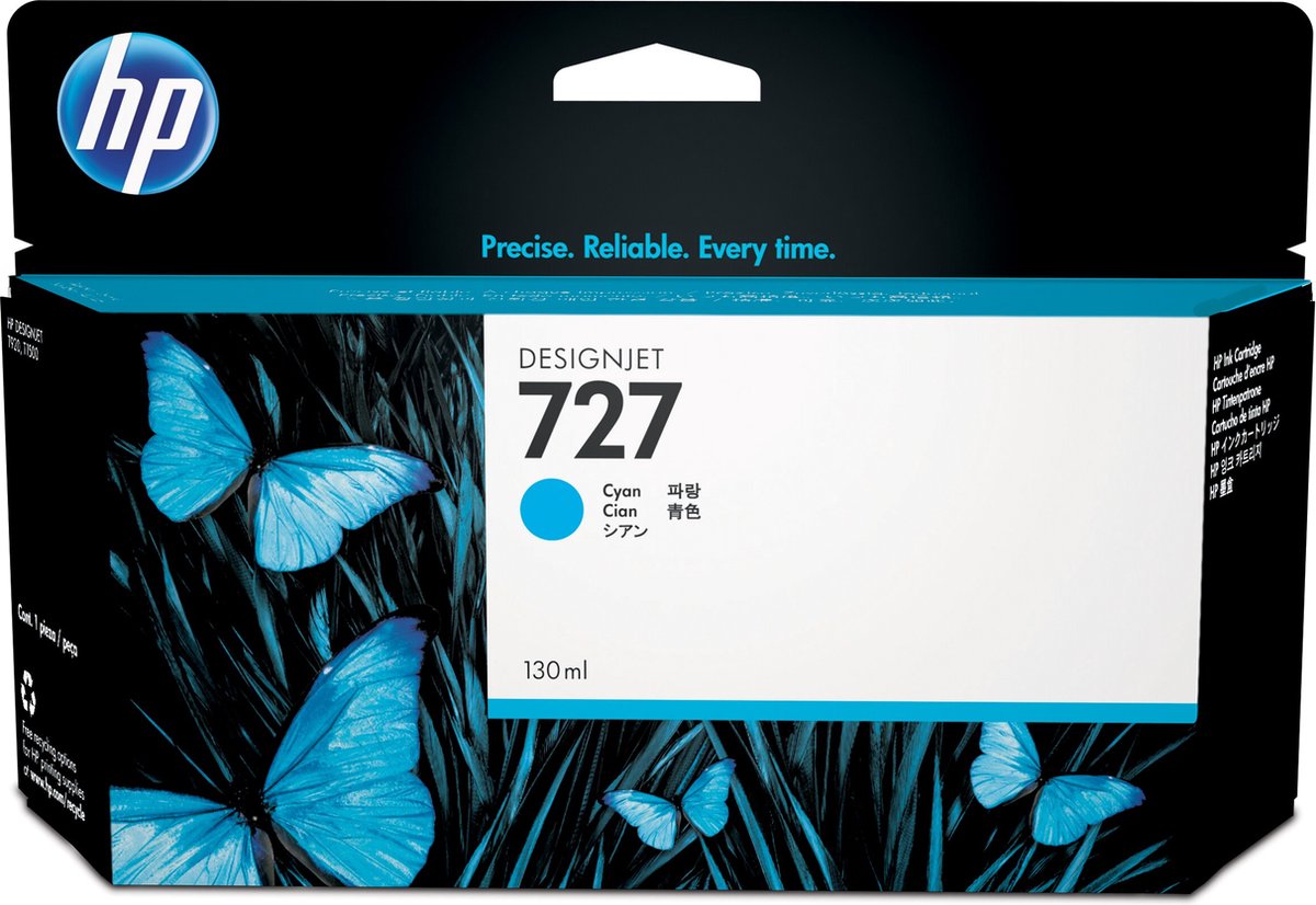 HP 727 - Inktcartridge / Cyaan / 130 ml (B3P19A)