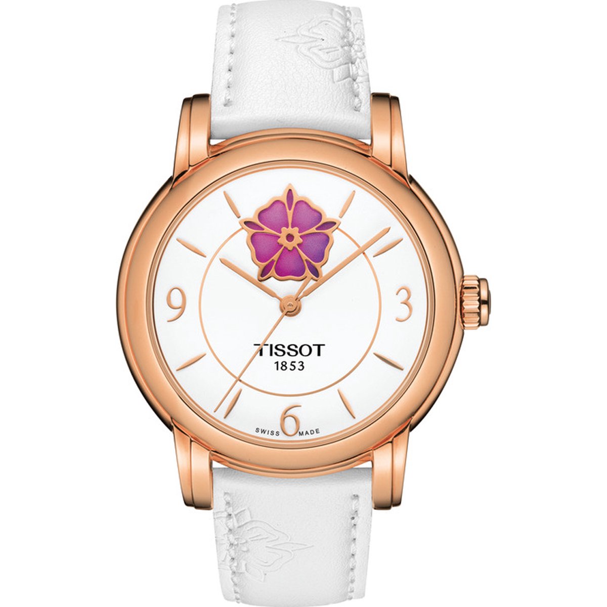 Tissot Heart Flower T0502073701705 Horloge - Leer - Wit - Ø 34 mm