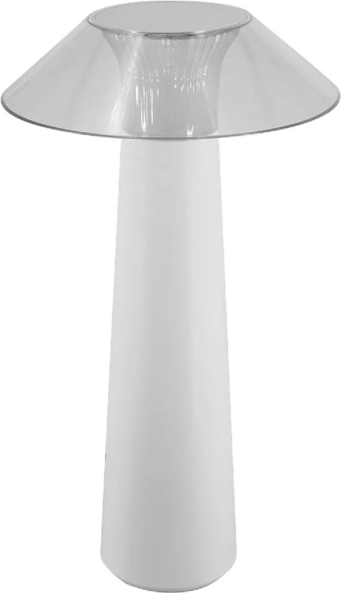 Far oplaadbare LED tafellamp, wit kunststof, IP44, 1,6W / 170 lumen, dimbaar, 282 mm hoog